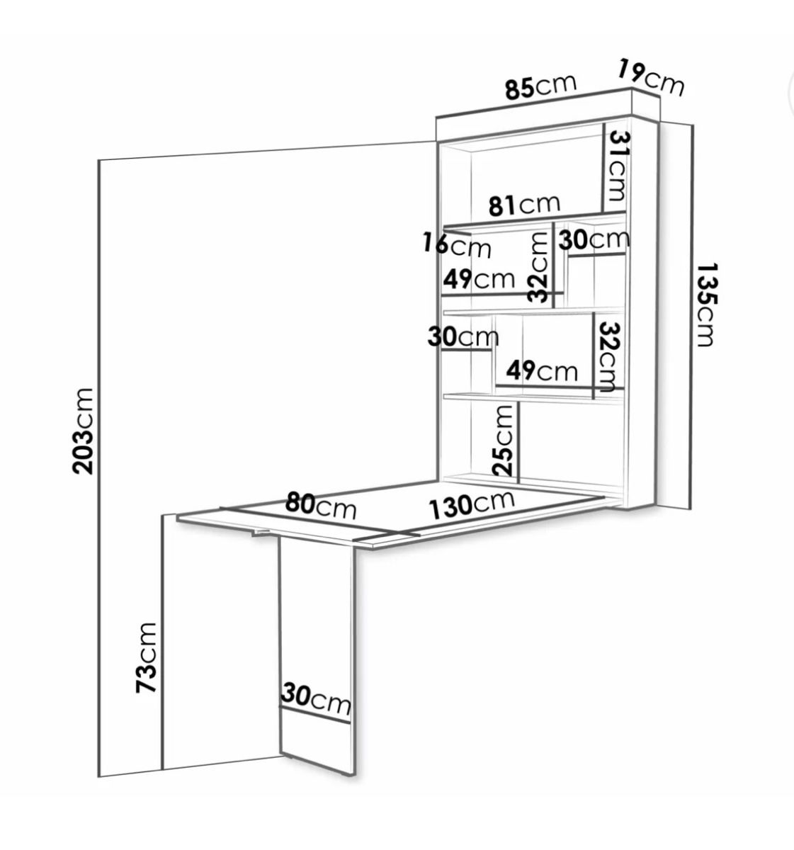 Tables: Wandklapptisch mit Regal – D'occasion à Bern par machadoba 2
