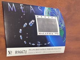 Original Briefmarke Malaysia MEASSAT-1, Top Zustand!
