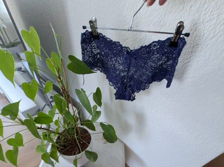 1Schönes Panty Höschen gr L blau NEU