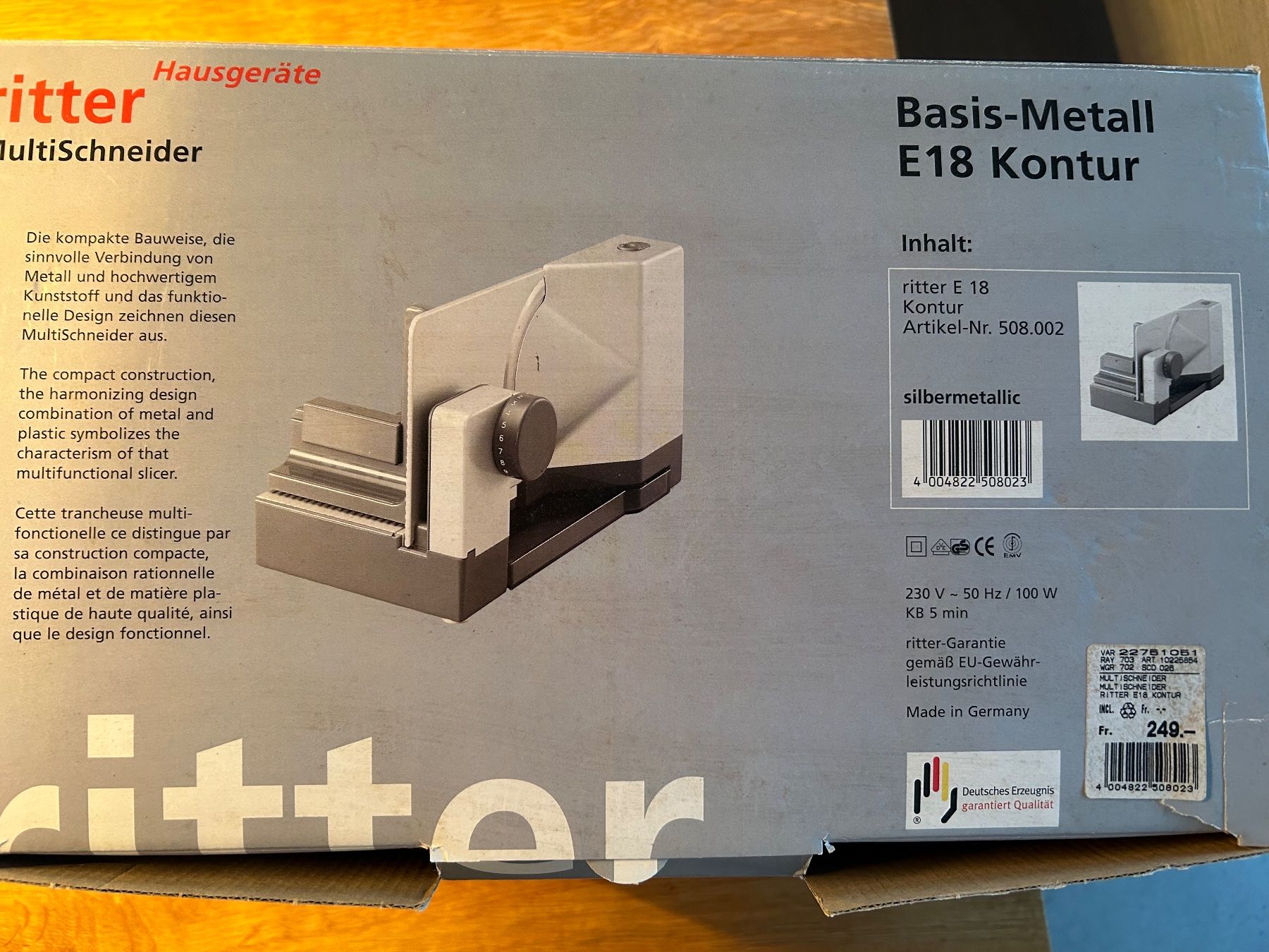 Küchengeräte: Schneidemaschine Ritter – Gebraucht aus Pfaffhausen von  4