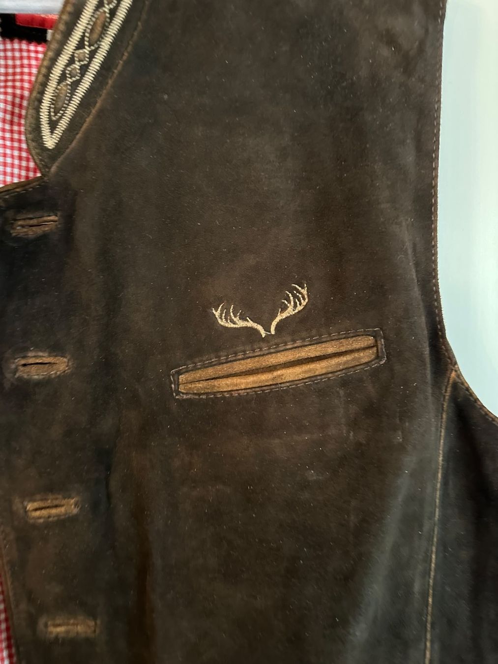 Gilet & Giacche: Trachtenweste Wildleder 62 neu – Nuovo e nell'imballaggio originale da Bern venduto da Ruhrallee 1