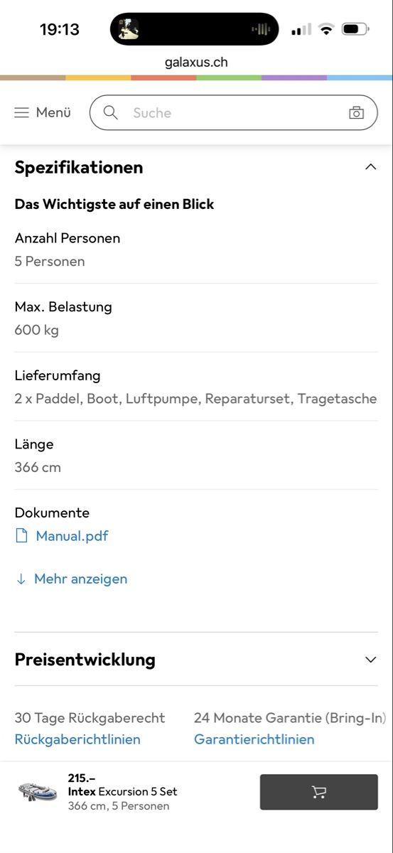 Boote: Intex Excursion 5 – Gebraucht aus Küsnacht ZH von kugihandel 3
