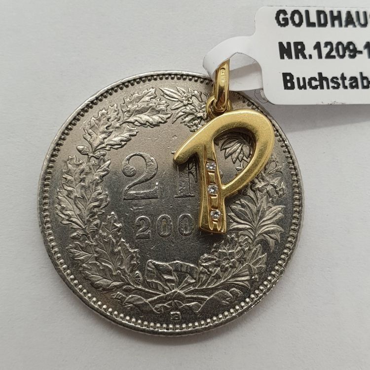 Ciondoli: Echt 18K Gold - Buchstabe P Anhänger – Usato da Luzern venduto da Luzern-Goldhaus 3