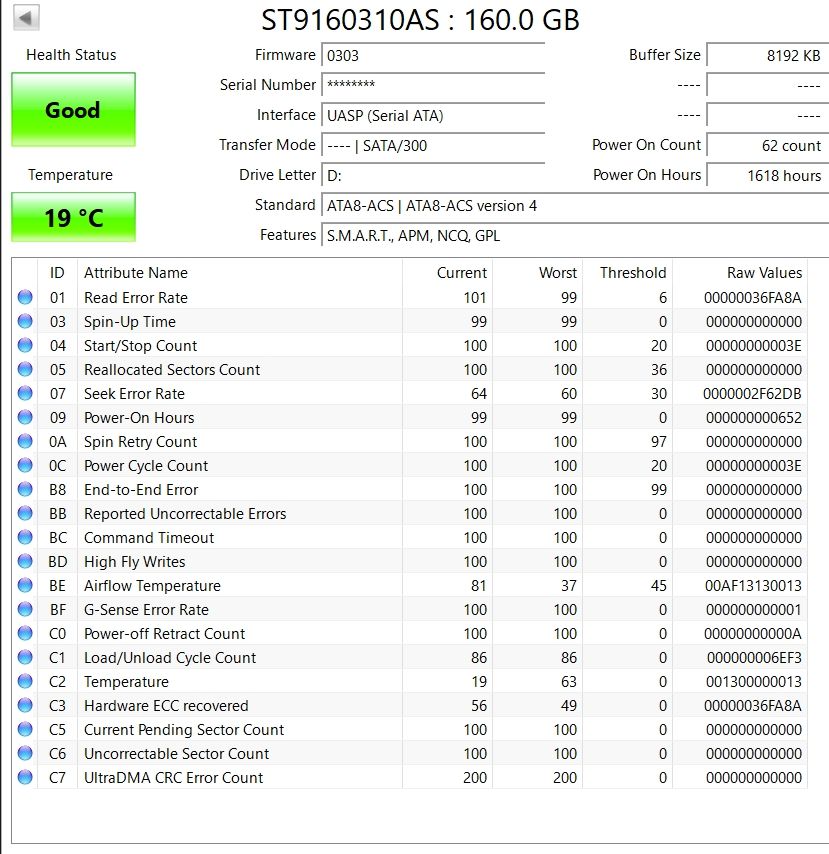 Seagate Harddisks: HDD Fesplatte 2.5" Seagate 160GB – Gebraucht aus Neunkirch von MaElekt 2