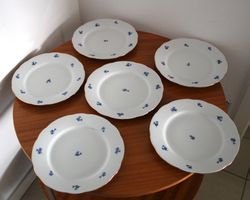 6 Kornblumen Speiseteller , 23 cm