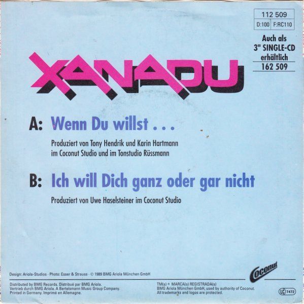 Dischi in vinile: Xanadu: Wenn Du Willst 7" – Usato da Steinhausen venduto da Vilivinili 1