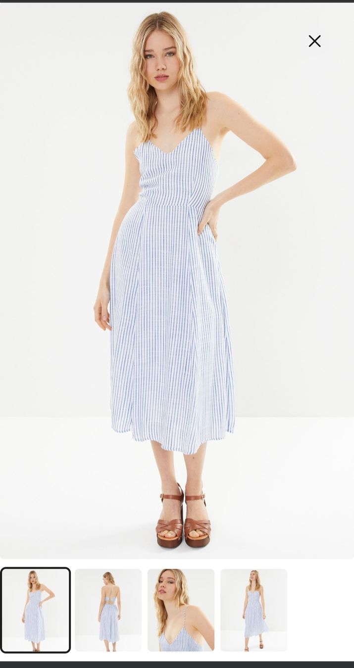 Kleider: Gestreiftes Midi-Kleid, Grösse S – Neu (gemäss Beschreibung) aus Belp von sfanny88