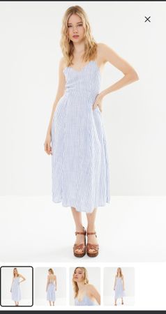 Gestreiftes Midi-Kleid, Grösse S
