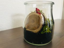 dekoratives Sturzglas - Motiv: Wald