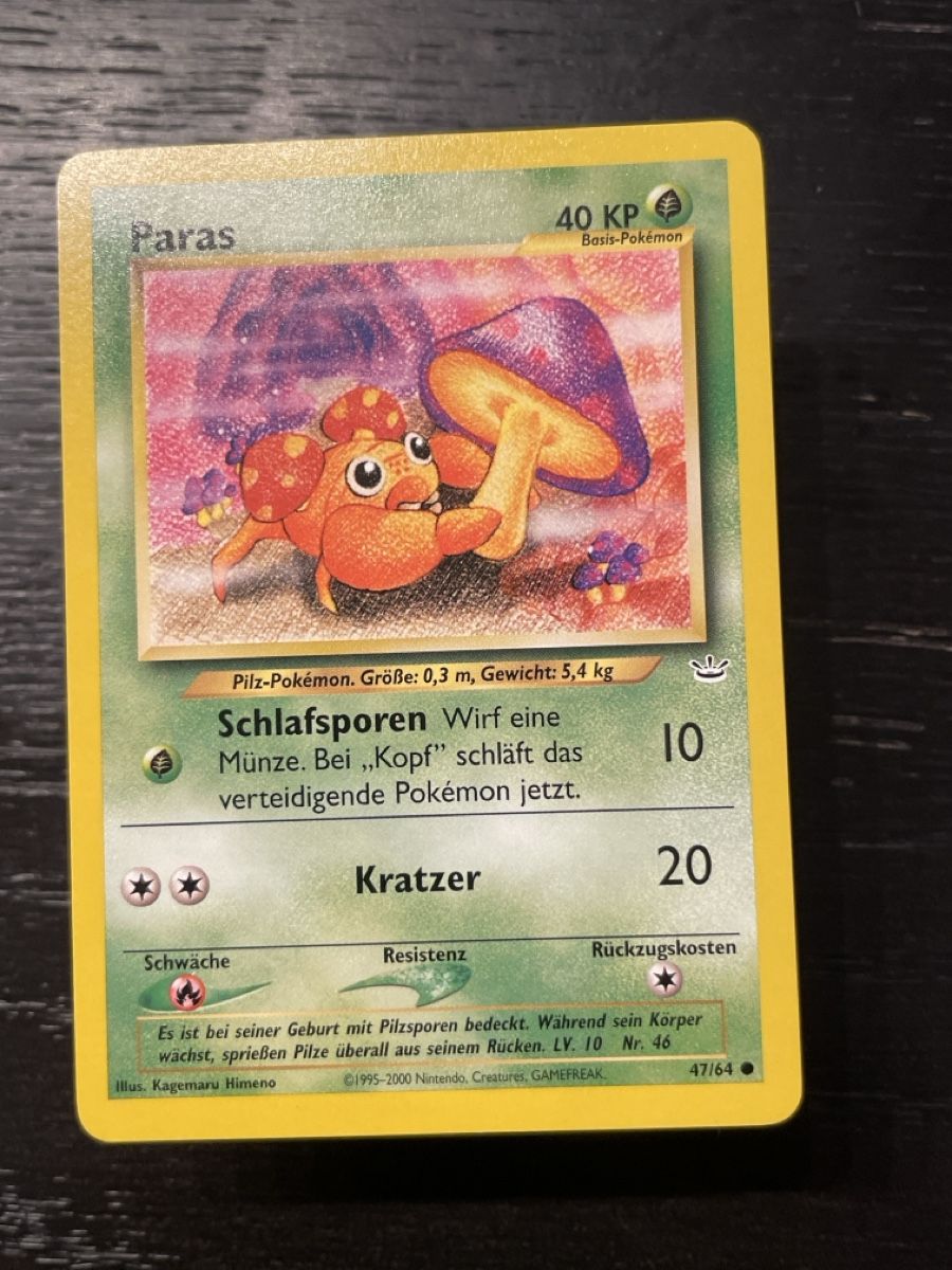 Pokémon Carte collezionabili: Paras 47/64 Pokemon neo – Usato da Hugelshofen venduto da Suimosa
