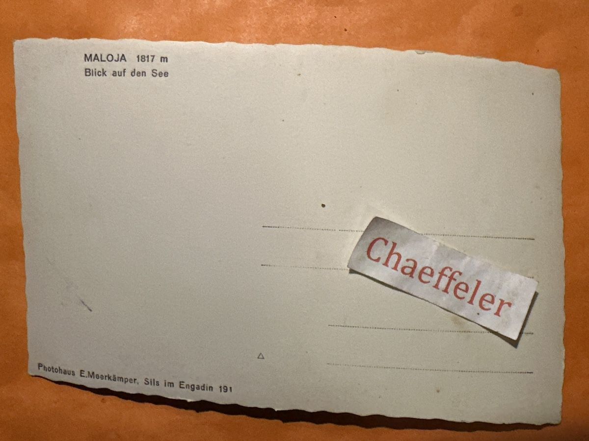 Ansichtskarten:  Maloja,  Blick auf den See – Gebraucht aus Zürich von Chaeffeler 1