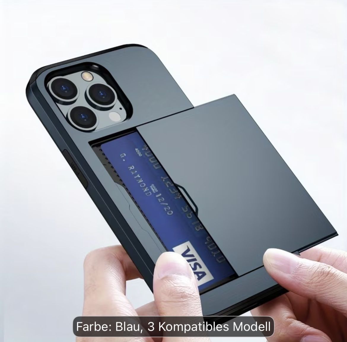 Apple Cover & Protezioni schermo: Handyhülle iPhone 13/14 mit Kartenfach blau neu – Nuovo e nell'imballaggio originale da Ostermundigen venduto da yannip
