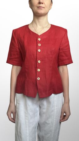 GEIGER Veste Leinenjacke 100% lin rouge Gr. 40