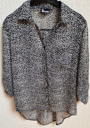 Bluse transparent, Leopard, NoName Gr.xs (Briefversand)