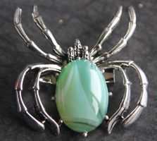 NEU: Edelstein Achat Spinnenbrosche Kette Anhänger Schmuck