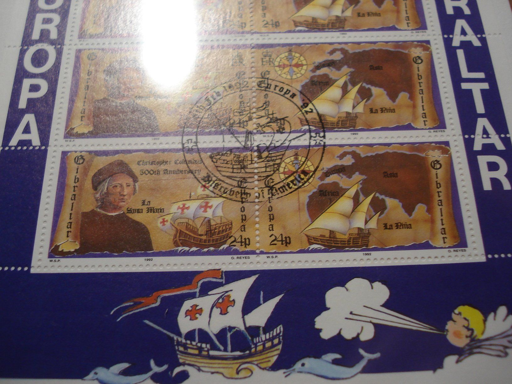 Tutti i francobolli: Bogensatz FDC Gibraltar 1992, Entdeckung Amerikas – Usato da Niederwil AG venduto da morostahu 1