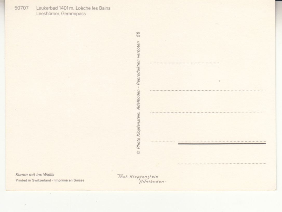 Ansichtskarten: Leukerbad ca. 1970 – Gebraucht aus Bürglen TG von StampGraf 1