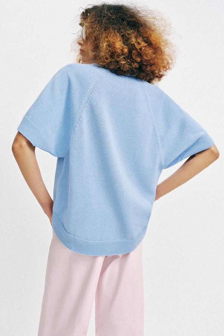 Zara Maglioni & Felpe: ZARA Strickpullover Pullover kurzarm hellblau Gr.M NEU – Nuovo e nell'imballaggio originale da Rotkreuz venduto da beltraum 3