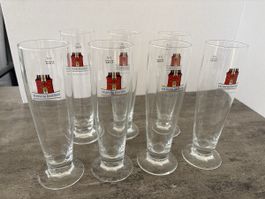 7 Feldschlösschen Bier Trinkgläser