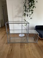 Metall Glas Regal mit 3 Etagen, guter Zustand