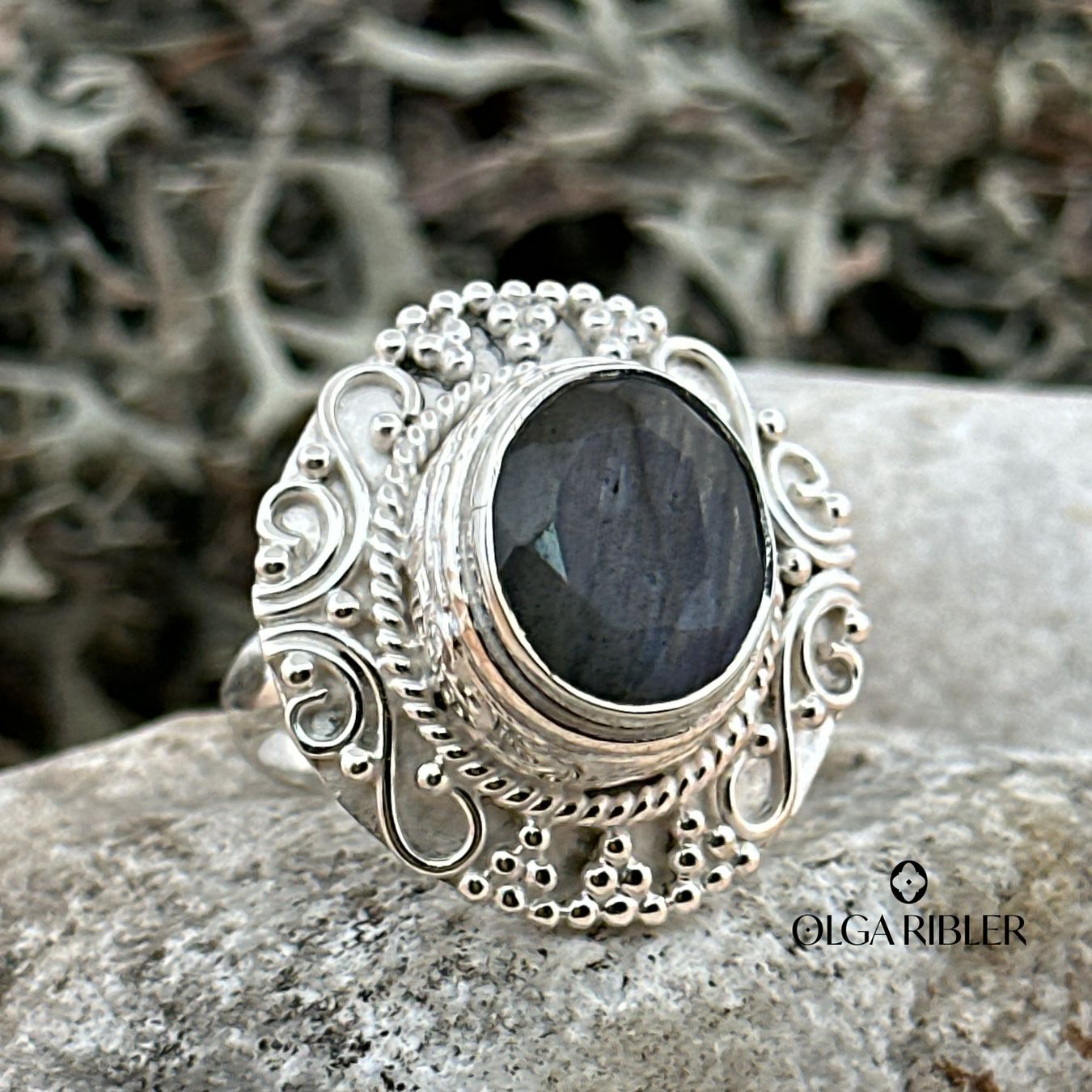 Olga Ribler Anelli: Labradorit Ring Sterling Silber 28 Gramm Ringgrösse 60 – Nuovo (secondo la descrizione) da Luzern venduto da Schmuckoutlet 4