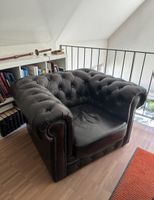Chesterfieldsessel Dunkelbraun Leder