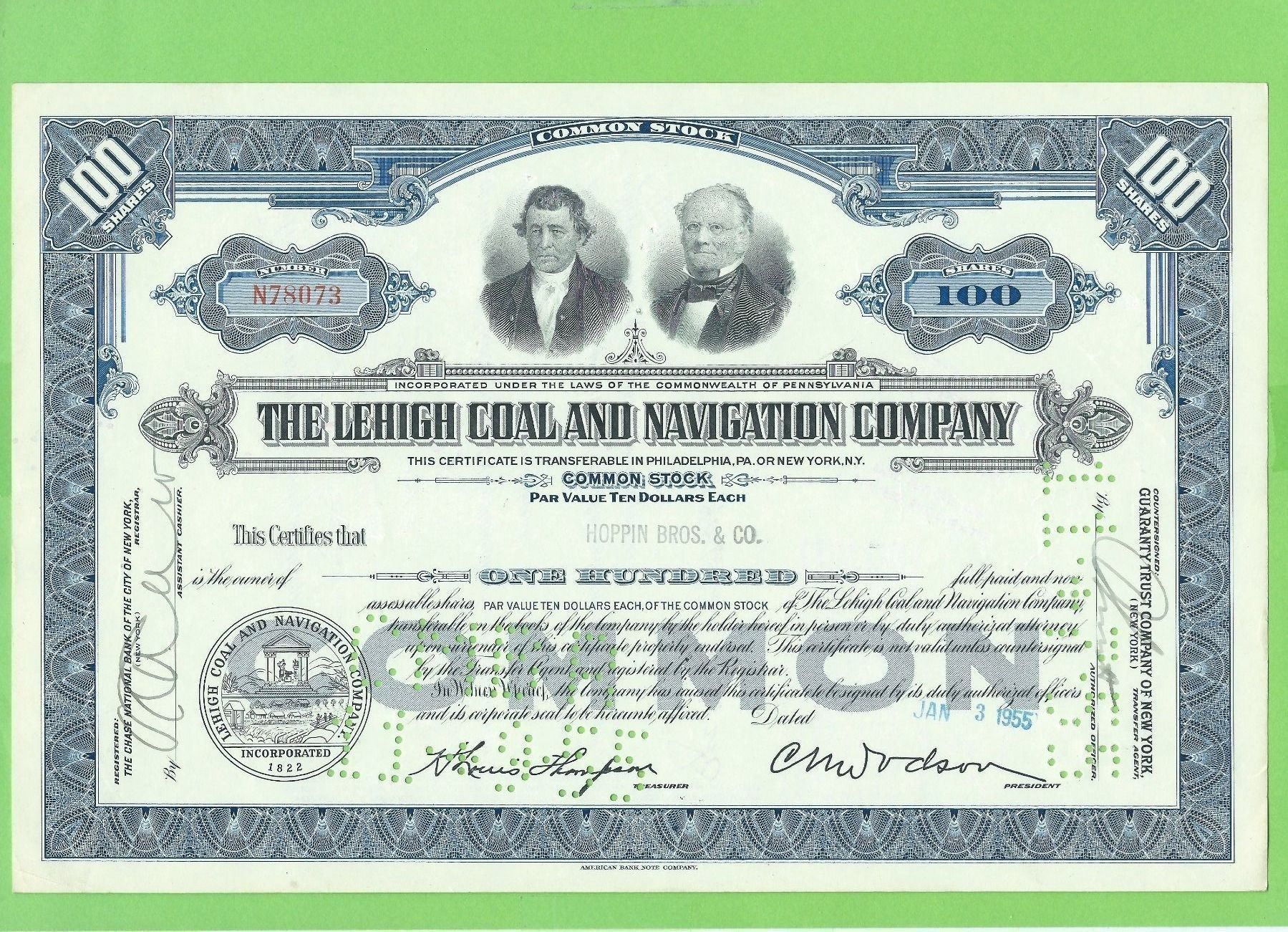 Toutes les monnaies: Lehigh Coal and Navigation Co. 1955 – D'occasion à Zürich par t24_de