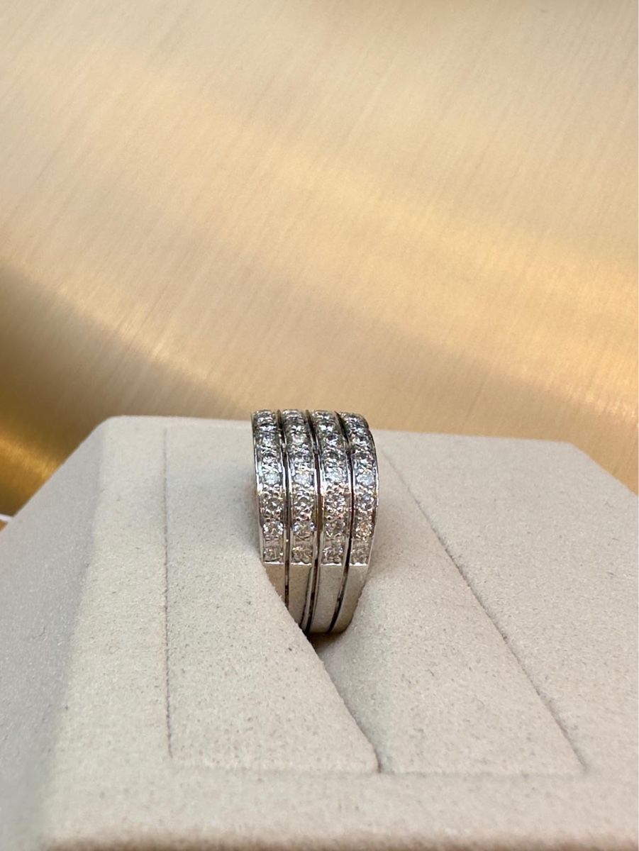 Ringe: Bague bandeau pavée diamants multi rangs T 52 – Neu (gemäss Beschreibung) aus Bellevue von bordeaux075cl 2