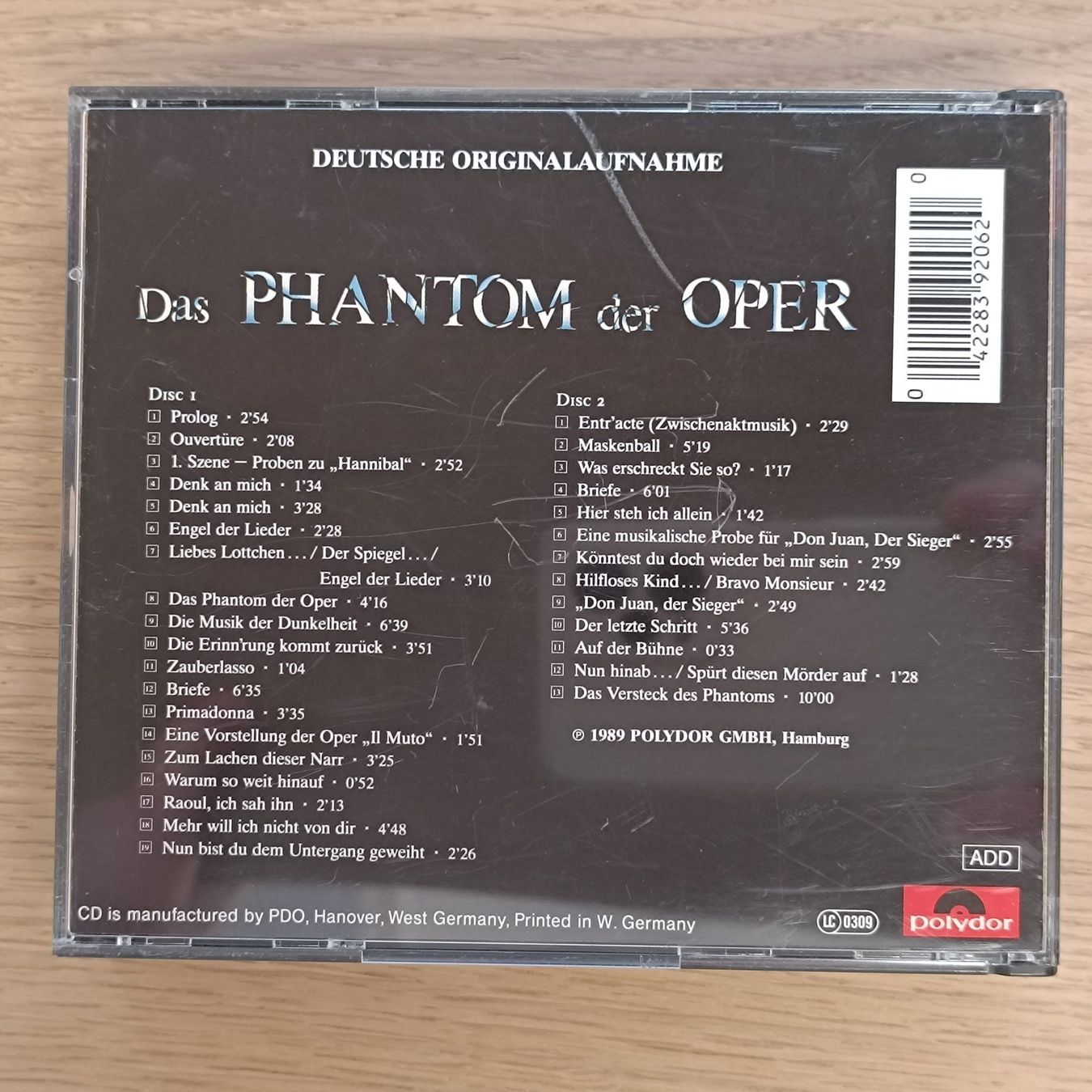 CD: "Das Phantom der Oper"  Doppel CD  F17 – Usato da Sessa venduto da fraenklishop 1