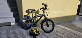 Kinderfahrrad Batman Design schwarz mit Helm gebraucht