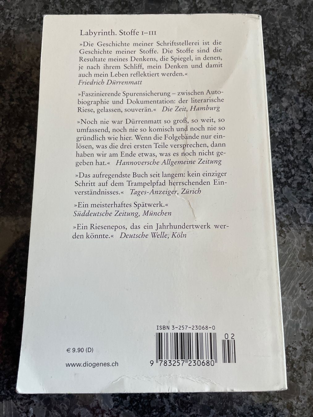 Bücher: Dürrenmatt - Labyrinth- Stoffe I-III – Gebraucht aus Zürich von spo_zxm7 1