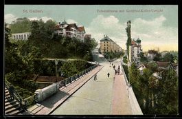 AK St. Gallen, Felsenstraße mit Gottfried-Keller-Viadukt