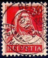 BELLINZONA 1926 TELL BRUSTBILD 20 RP VOLLSTEMPEL - U201