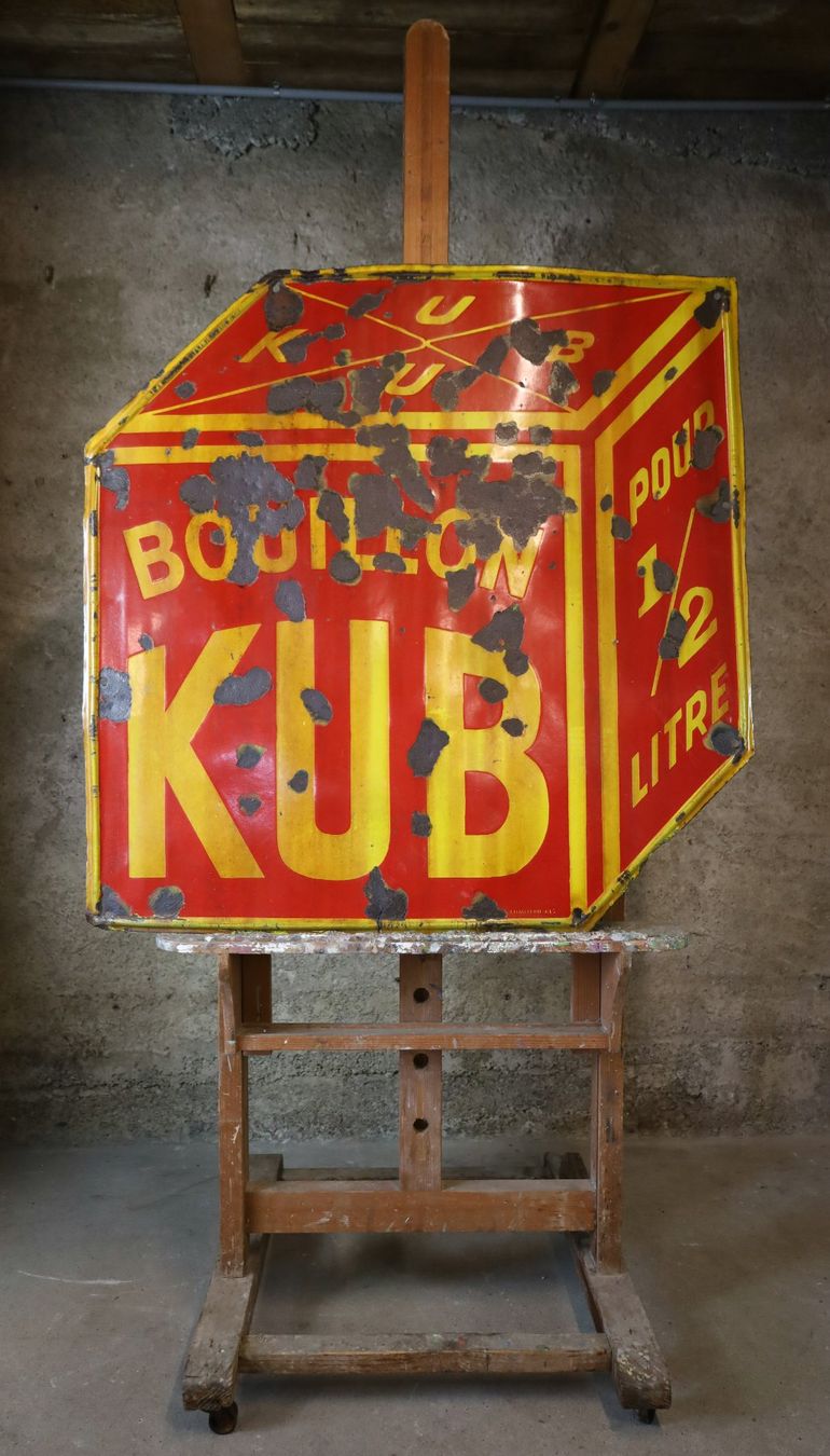 Schilder: XL Emailschild "Bouillon KUB" – Gebraucht aus Birrwil von brandschatz_birrwil
