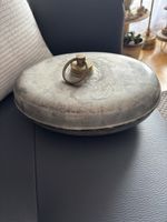Bouillotte vintage zinc et laiton. 28x20x7