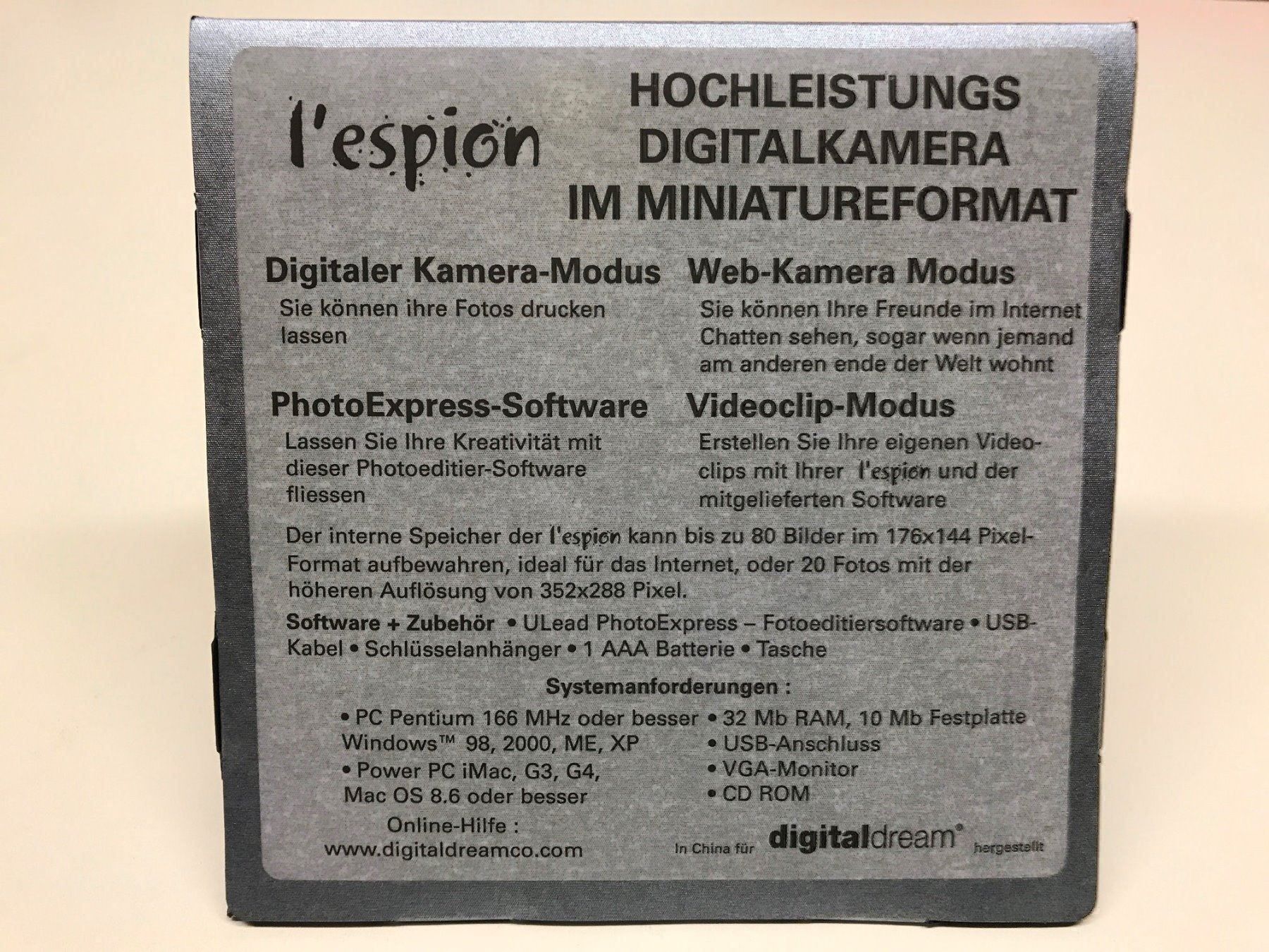 Kamera: DIGITAL-Cam "l'espion" Taschenkamera – Neu und originalverpackt aus Giswil von Healey71 7