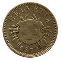 Schweiz / Suisse - 5 Rappen - 1874