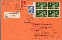 CH - Flugpost - Flugbrief 1934 nach New Orleans - unclaimed
