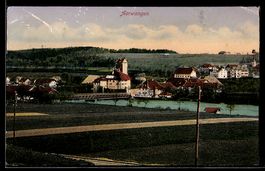 AK Aarwangen, Ort mit Brücke und Fluss