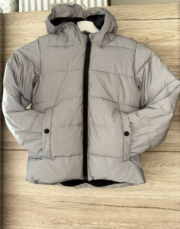 Winterjacke, Reflektierend, Grau, Grösse 110/116