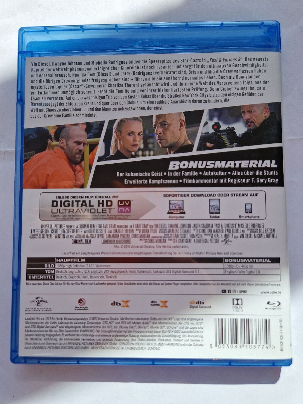 Tutti i DVDs: Fast Furious 8 Blu Ray – Usato da Schiers venduto da mar_wg5v 1