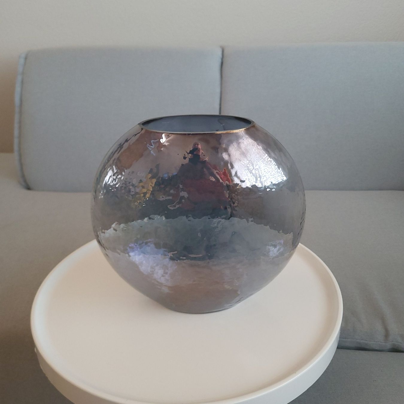 Vasi & Recipienti: Runde, gewölbte Vase aus Rauchglas – Usato da Savièse venduto da qm2710 8