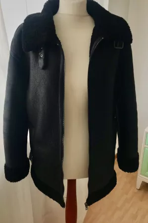 M&S Marks & Spencer Winterjacke, vegane Jacke, Kunstleder, M