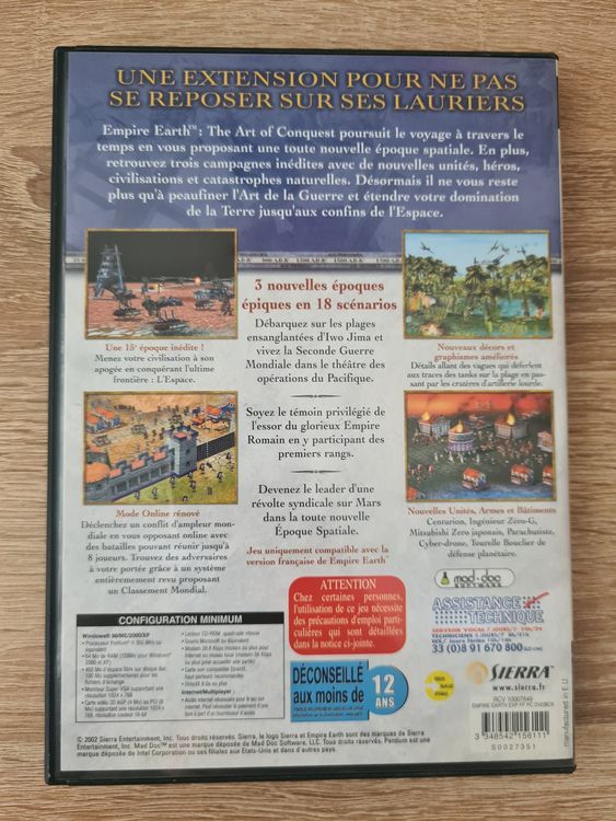 Empire Earth Sur PC - Version Française, Avec Notice, Bon état