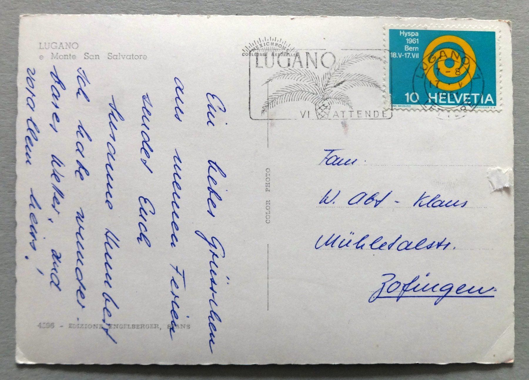 Cartes postales: Lugano e Mte S, Salvatore – Défectueux à Fétigny par Billy2miny 1