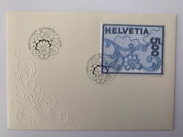 2000 Stickereimarke wunderschönes Ersttag Beleg wie neu.