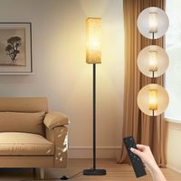 LED Stehlampe 12W Fernbedienung Leinenschirm dimmbar Modern