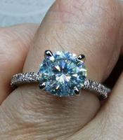 Bague argent avec diamant de moissanite de 2 ct certifié GRA