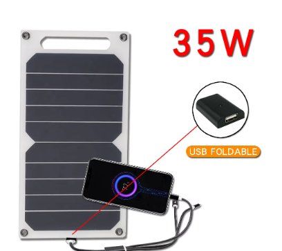 Dispositivi a energia solare: Solar panel USB Outdoor tragbare Batterie Ladebank 35w – Nuovo e nell'imballaggio originale da Genève venduto da Top-Trend