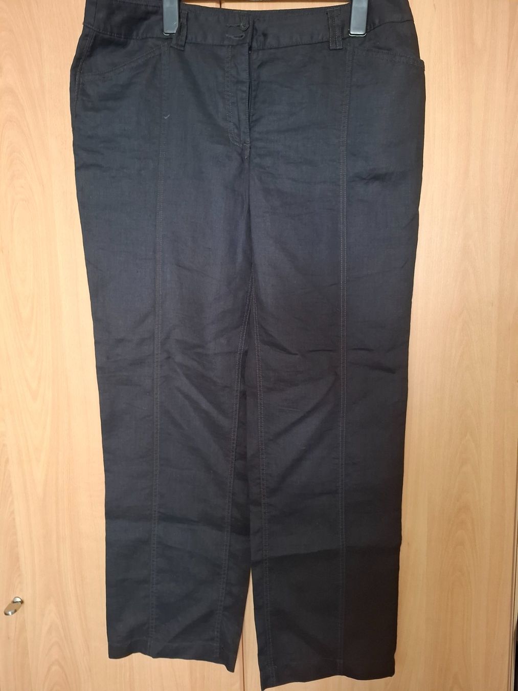 C&A Pantaloni: Leinenhose Sommerhose 46 Schwarz – Usato da St.Gallen venduto da LaMiSa